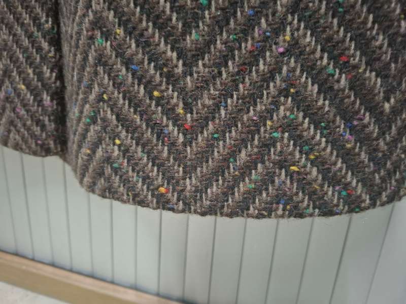 Vintage Chocolate & Mustard Herringbone Ladies Winter Coat - weaved one of a kind
