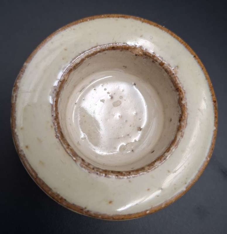 4x Cream Glazed Heavy Pottery Tealight Holders 7cm diameter each