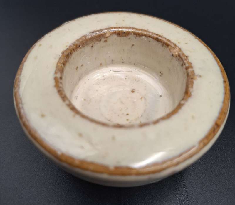 4x Cream Glazed Heavy Pottery Tealight Holders 7cm diameter each