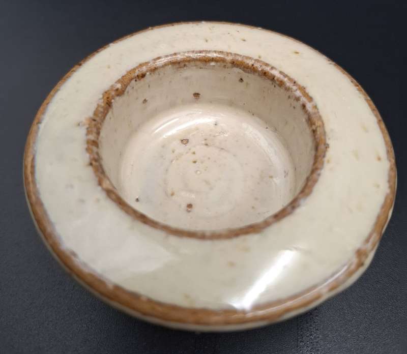 4x Cream Glazed Heavy Pottery Tealight Holders 7cm diameter each