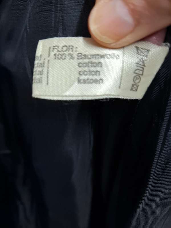 Vintage Wool Coat - Dark Grey with Black Velvet Collar & Cuffs - Size L