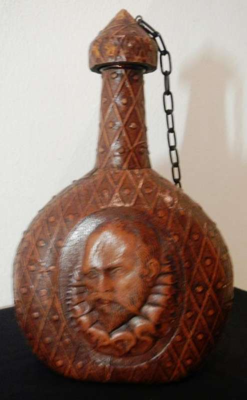 Vintage Tooled Leather Bound J.Albinana Liqueur Bottle From Spain