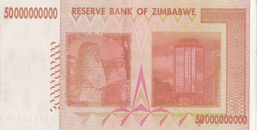ZIMBABWE -  UNCIRCULATED FIFTY BILLION DOLLARS NOTE