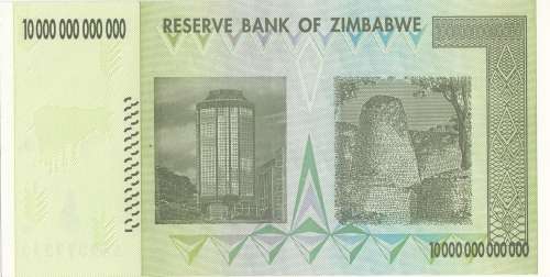 ZIMBABWE -  UNCIRCULATED TEN TRILLION DOLLARS NOTE