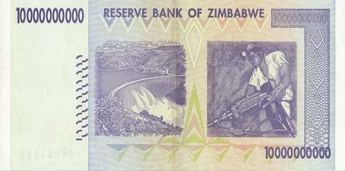 ZIMBABWE  10  BILLION   DOLLARS   NOTE       AA4001331