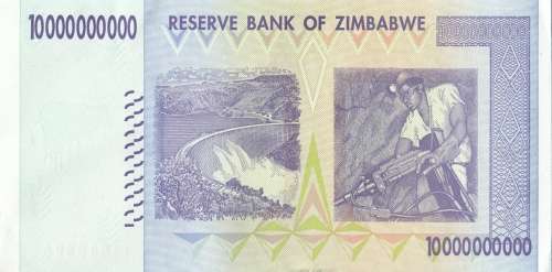 ZIMBABWE  10  BILLION   DOLLARS   NOTE       AA5102961