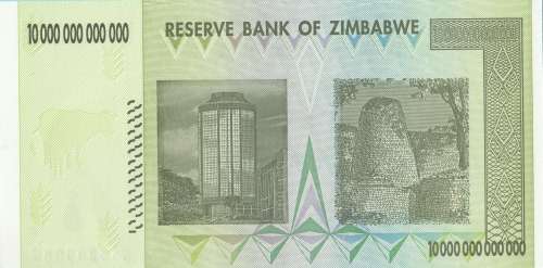 ZIMBABWE -  UNCIRCULATED TEN TRILLION DOLLARS NOTE