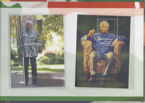 Official 2008 Mandela 90th Birthday Hard Cover FDC With 2 Mini sheets