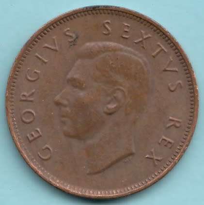 SOUTH   AFRICA   1/2   PENNY   1952                  SUN6118