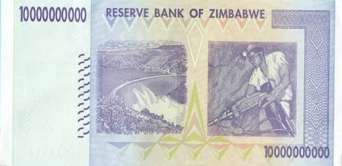 ZIMBABWE  10  BILLION   DOLLARS   NOTE       AA5102963
