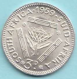 SOUTH AFRICA    THREEPENCE   1959                SUN6259