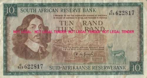 TW DE JONGH   R10  NOTE            C313 622817        SET029