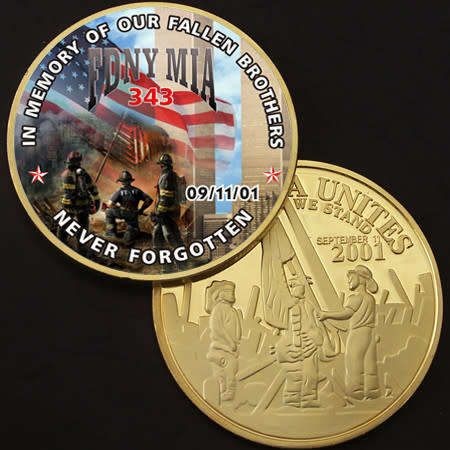 9/11  24KT GOLD PLATED COIN