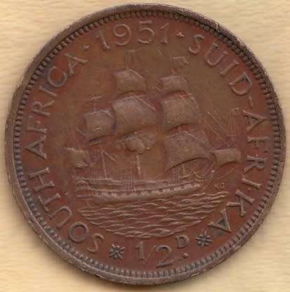 1951       1/2 D   Coin    SOUTH AFRICA                    SUN7423
