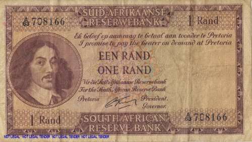 G Rissik One Rand Note   A63 08166                 SET039