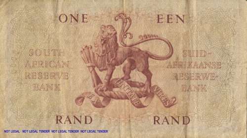 G Rissik One Rand Note   A63 08166                 SET039