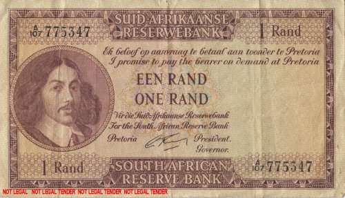 G Rissik One Rand Note   A107 775347                 SET008