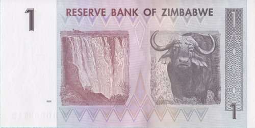 ZIMBABWE -  UNCIRCULATED ONE DOLLAR NOTE     AD6338712      SET002