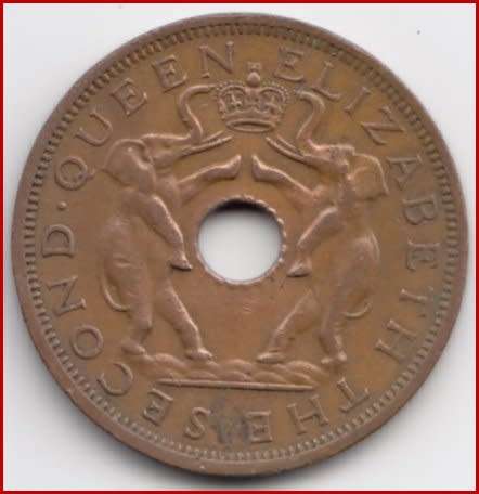 1962  Rhodesia and Nyasaland - 1 Penny - Elizabeth II                SUN7847