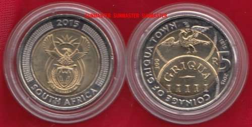 2015 RSA R5 COINAGE OF GRIQUA TOWN BICENTENNIAL IN COIN HOLDER