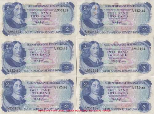 WOW    ***  TW DE JONGH  6 X  R2  NOTES IN SEQUENCE    ***        SET043