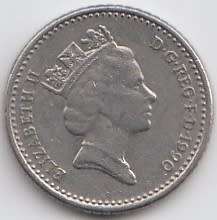1990      FIVE  PENCE   COIN                SUN8842