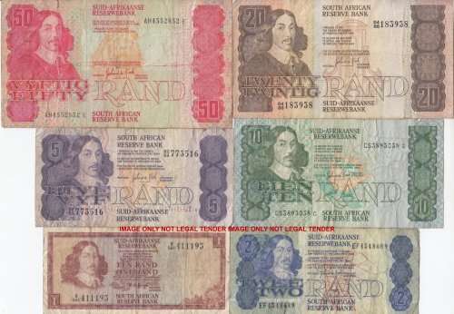 ***  SET OF  SIX  NOTES  FOR 1 BID   ***        SET017