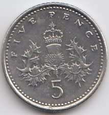 2005  -   5  Pence Coin      United Kingdom         SUN9090