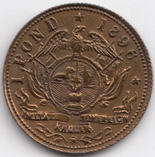 1 Pond, "Imitation Kruger Sovereign,"  1896               SUN9194