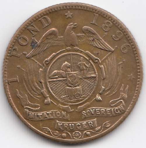 1 Pond, "Imitation Kruger Sovereign,"  1896               SUN9205