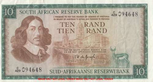WOW    ***  TW DE JONGH  R10  NOTE  ***     C429 094648     SET073