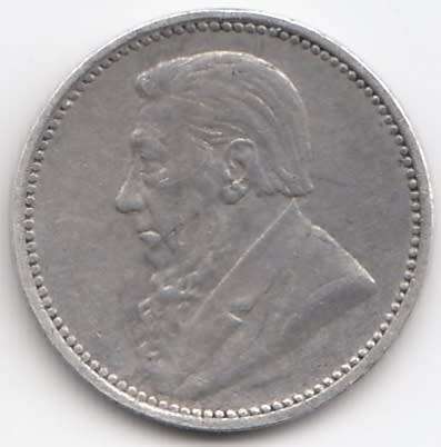 1896  SILVER  3   PENCE   COIN     ZAR              SUN9401