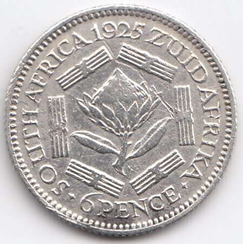 WOW    ****  1925    SIXPENCE  silver  ****                 SUN9422