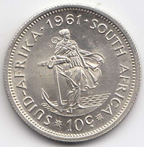 WOW    ****  1961    10 CENT  silver  ****                 SUN9424