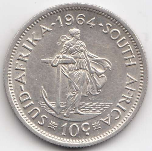 WOW    ****  1964    10 CENT  silver  ****                 SUN9427