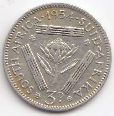 1954  Threepence Coin   SILVER                SUN9430