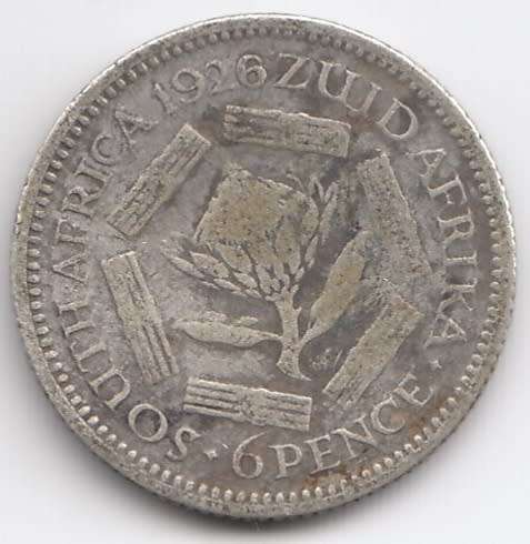 Silver 1926 Six Pence  SA Union            SUN9432