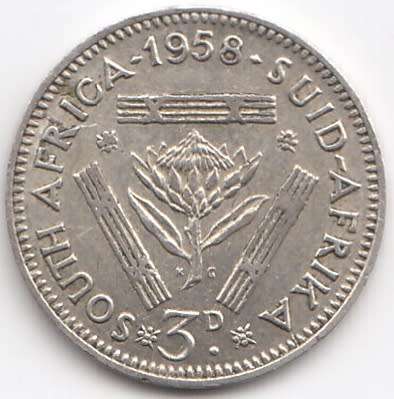 1958  Threepence Coin   SILVER                SUN9733