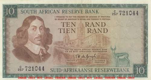 WOW    ***  TW DE JONGH  R10  NOTE  ***     C257 721044   SET088