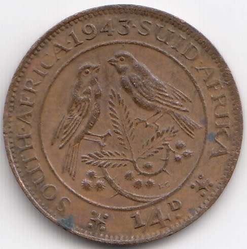 SOUTH AFRICA      1/4 D    1943                 SUN10142