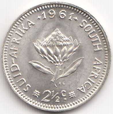 WOW    ****  1961   2 1/2 CENT  Silver  ****                 SUN10150