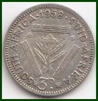 1958  Threepence Coin   SILVER                SUN10211