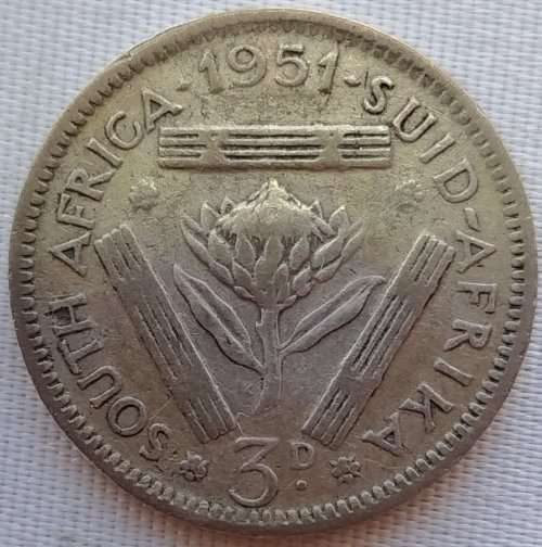 1951 THREEPENCE COIN   SILVER         SUN10480