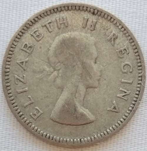 1953   THREEPENCE COIN SILVER   SA                SUN10593