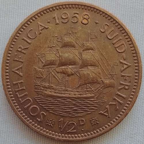 1958  HALF  PENNY    COIN        SA                       SUN11180