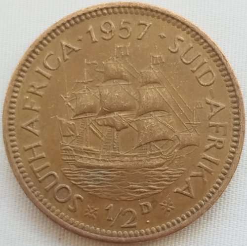 1957  HALF  PENNY    COIN        SA                       SUN11182