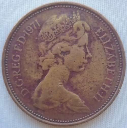 1971  -   TWO NEW PENCE COIN   United Kingdom         SUN11397