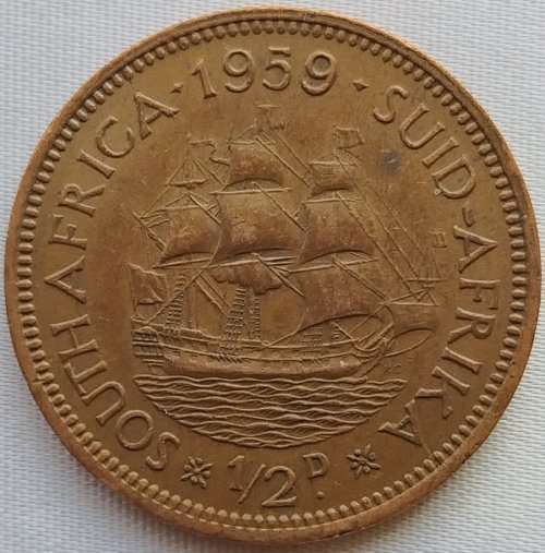 1959  HALF  PENNY    COIN        SA                       SUN11475