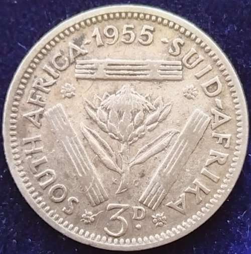 1955  Threepence Coin   SILVER                SUN11605*