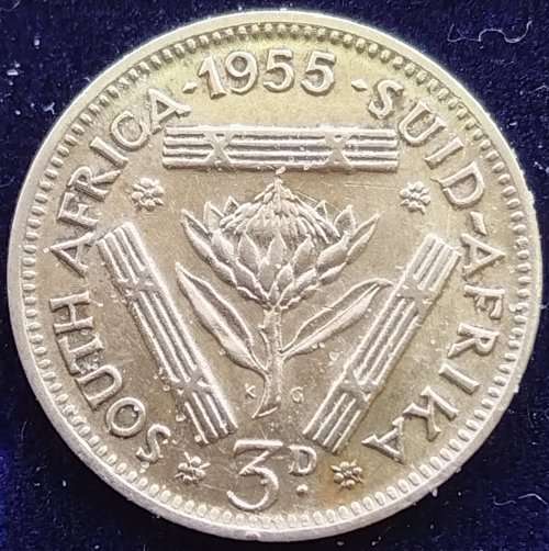 1955  Threepence Coin   SILVER                SUN11638